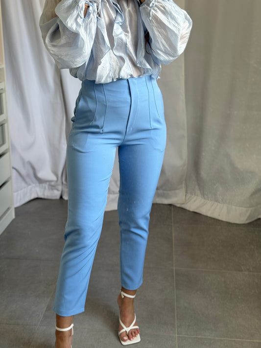 PANTALON A PINCE - BLEU