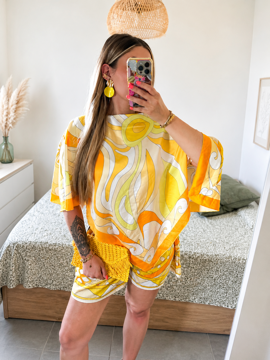 ENSEMBLE PONCHO - JAUNE