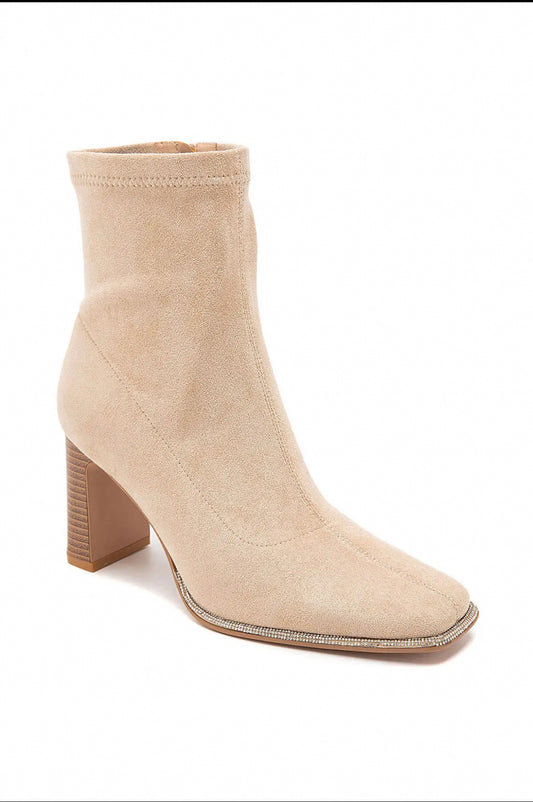 BOTTINES EN DAIM A STRASS
