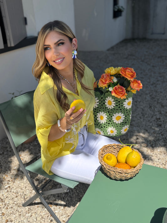 CHEMISE PALMIER - JAUNE