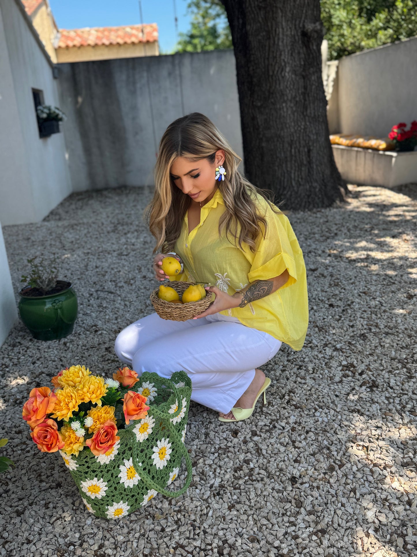 CHEMISE PALMIER - JAUNE