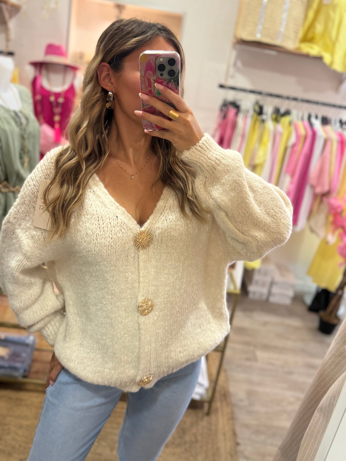 PULL 3 BROCHES - BEIGE