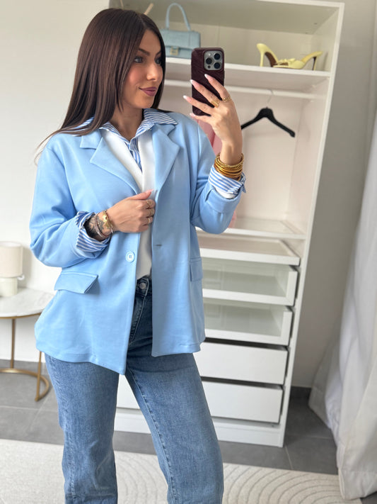 BLAZER COTON LOU - BLEU