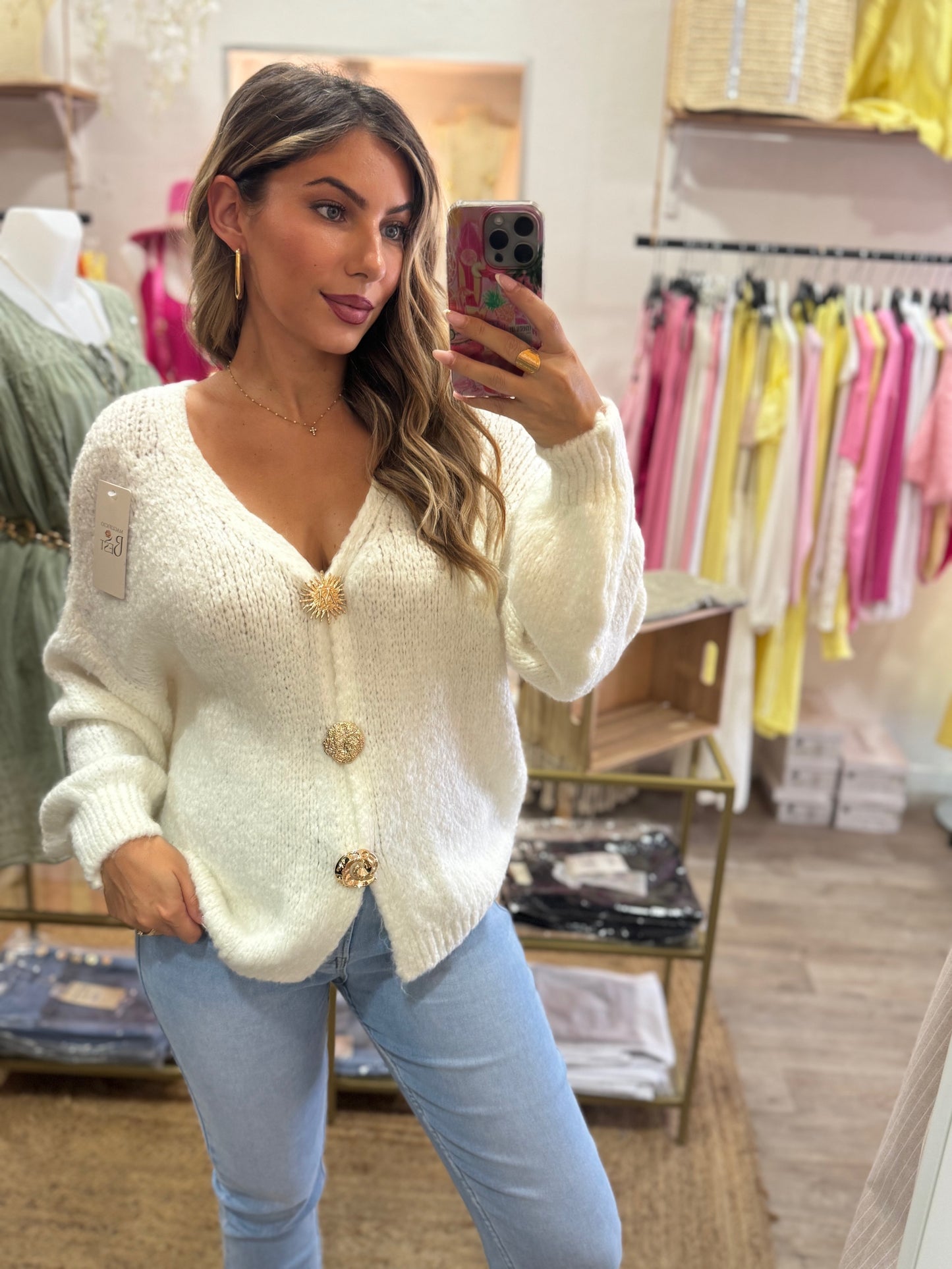 PULL 3 BROCHES - BLANC