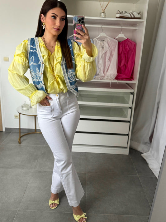 JEANS WIDE LEG BLANC